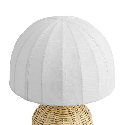 Santo Rattan Table Lamp with Dome Shade by Modway, gray fabric shade, wicker base on Tampa Home & Garden Store