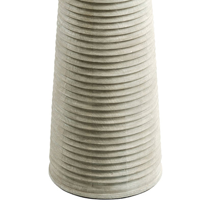 Saylor carved ribbed wood floor lamp with drum shade in gray by Modway on Tampa Home & Garden Store