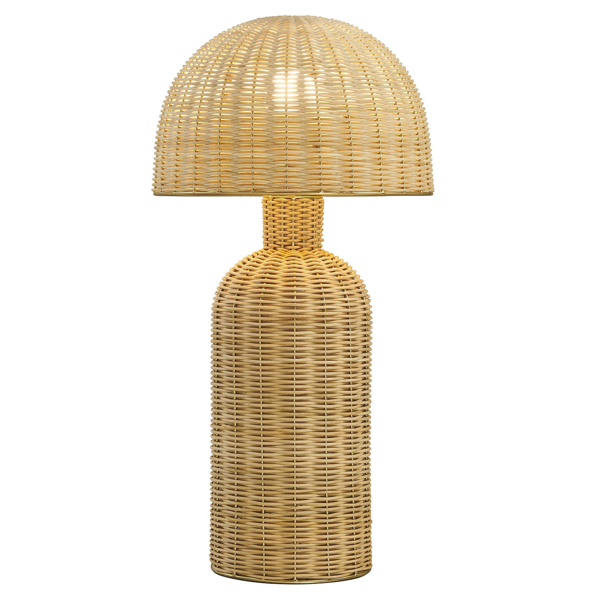 Briar Rattan Table Lamp by Modway, natural woven rattan dome shade and cylindrical base on Tampa Home & Garden Store