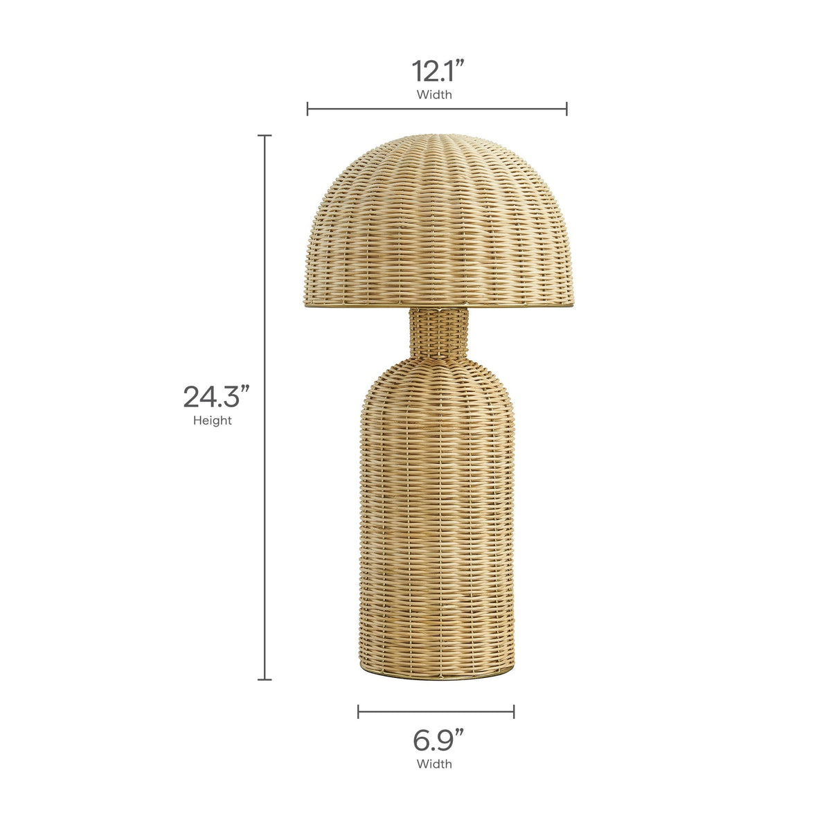 Briar Rattan Table Lamp by Modway, natural wicker rattan shade on Tampa Home & Garden Store