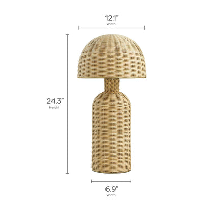 Briar Rattan Table Lamp by Modway, natural wicker rattan shade on Tampa Home & Garden Store