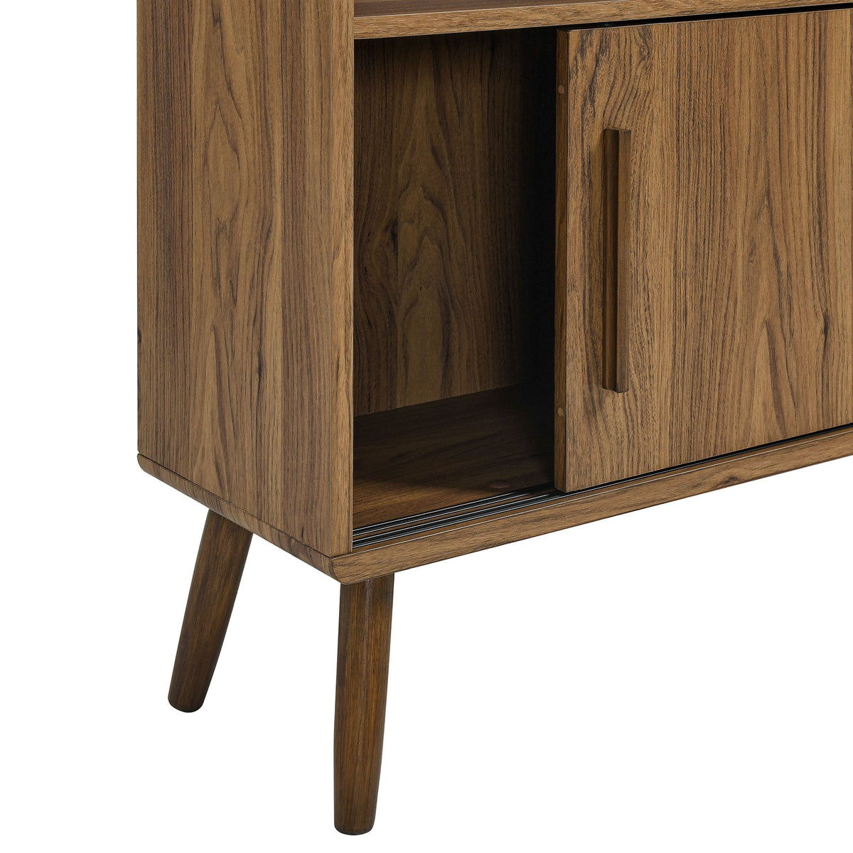 Transmit 45-inch four-tier bookcase with sliding doors in walnut veneer by HouseOfZazla on Tampa Home & Garden Store