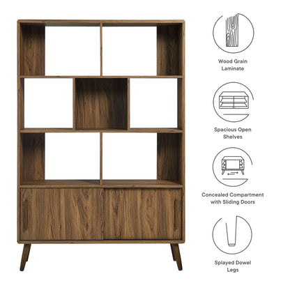Transmit 45-inch four-tier bookcase with sliding doors, wood grain laminate by HouseOfZazla on Tampa Home & Garden Store