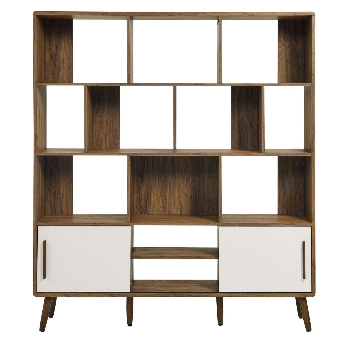 Transmit 59in wooden bookcase with sliding doors by HouseOfZazla, white cabinet doors on Tampa Home & Garden Store
