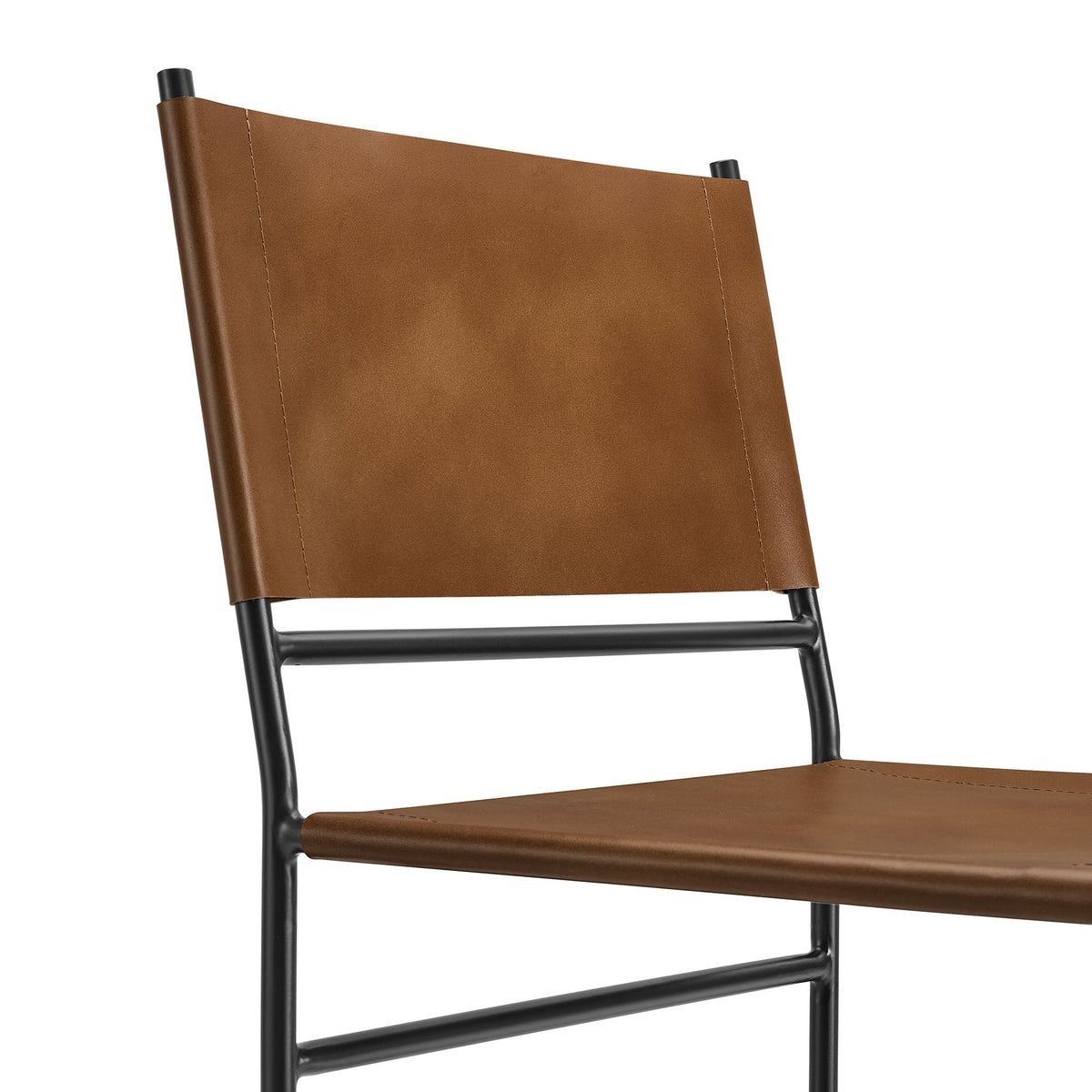 Thatcher Leather and Metal Dining Chair by Modway, brown leather and black metal frame on Tampa Home & Garden Store