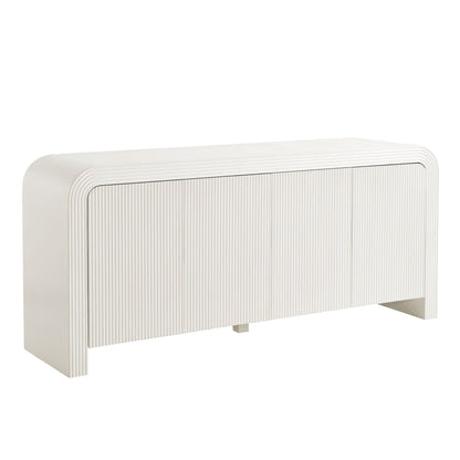 Waterflute 70in white fluted sideboard with rounded edges living room cabinet by Modway on Tampa Home & Garden Store