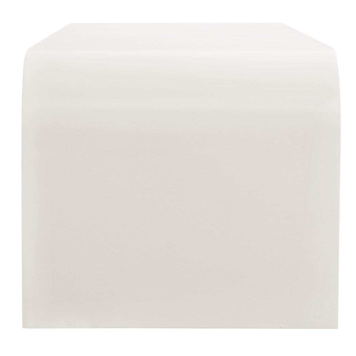 Waterflute 70-inch white sideboard cabinet with rounded corners for a minimalist living room on Tampa Home & Garden Store