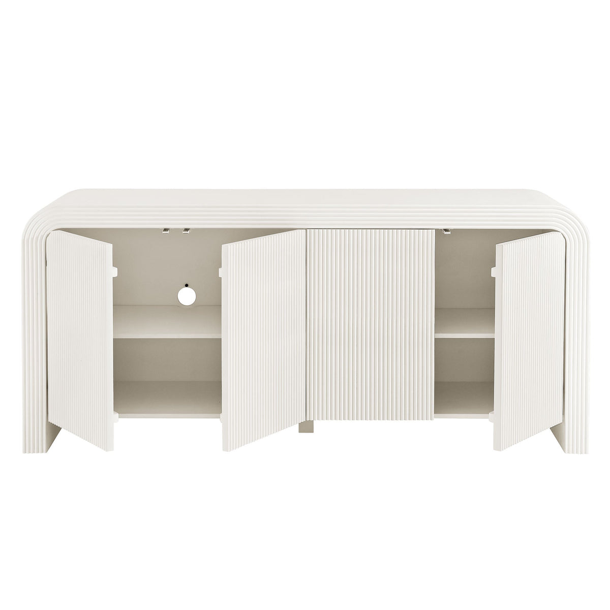 Waterflute 70in fluted sideboard cabinet white by Modway, living room storage on Tampa Home & Garden Store