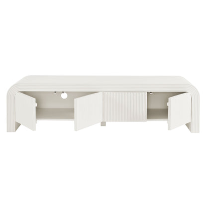 Waterflute 68in fluted TV stand in white with ribbed cabinet doors by Modway on Tampa Home & Garden Store