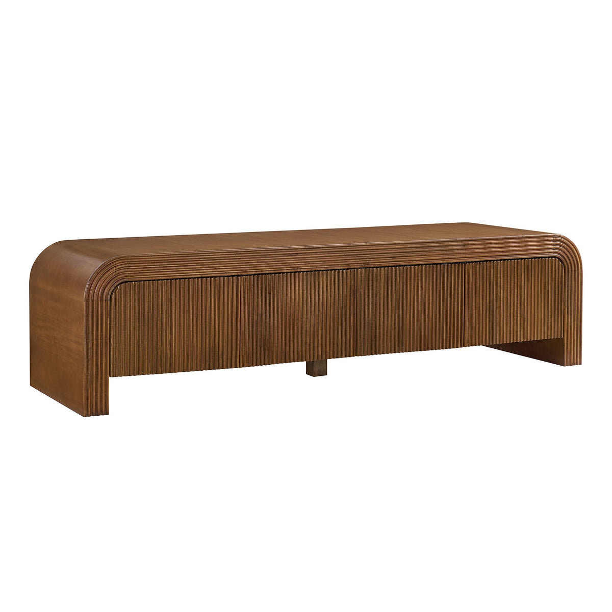 Waterflute 68in fluted TV stand in walnut finish with curved edges by Modway HouseOfZazla on Tampa Home & Garden Store