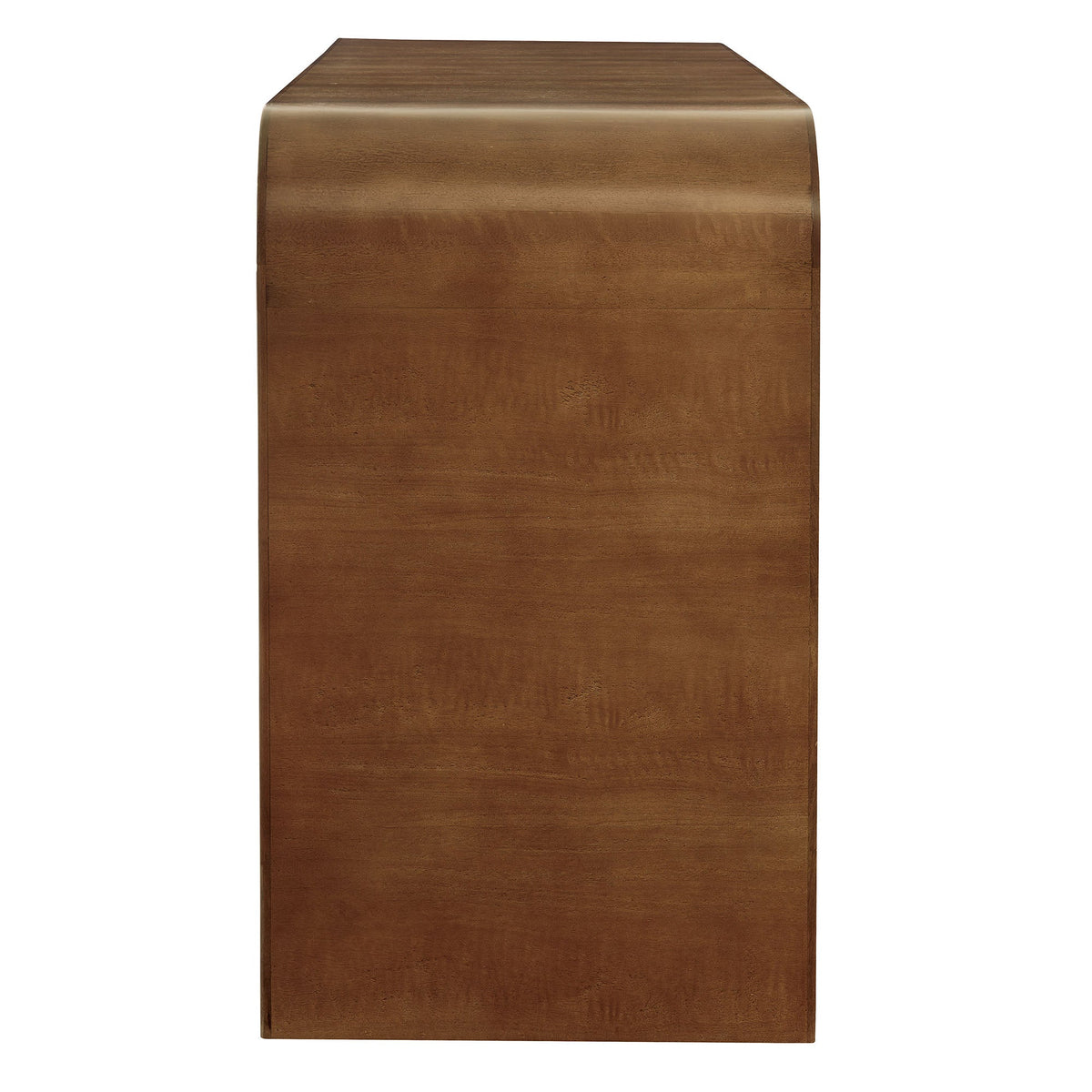 Waterflute 68in fluted TV stand in warm brown wood finish with curved edges on Tampa Home & Garden Store