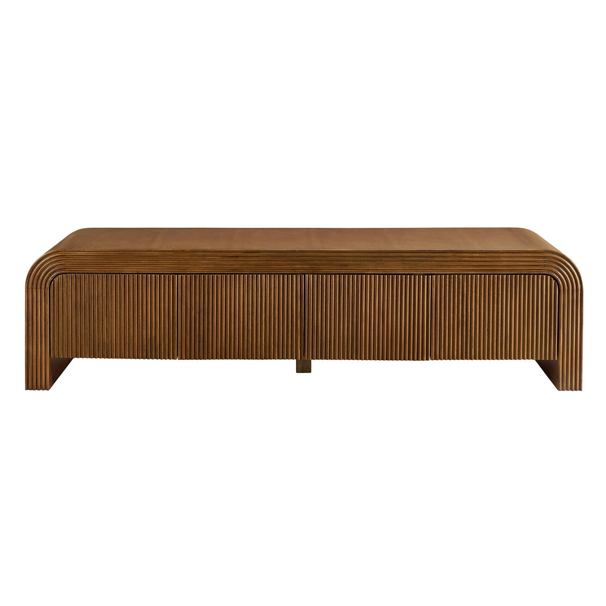 Waterflute 68in Fluted TV Stand by Modway, brown ribbed wood veneer on Tampa Home & Garden Store