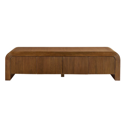Waterflute 68in Fluted TV Stand by Modway, brown ribbed wood veneer on Tampa Home & Garden Store