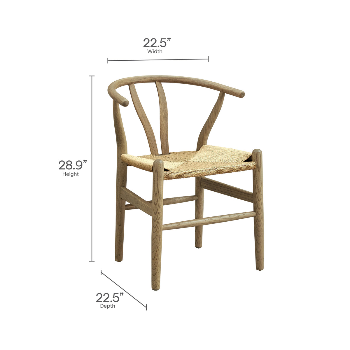Amish 29in wood dining chair by Modway with woven seat in natural oak finish on Tampa Home & Garden Store