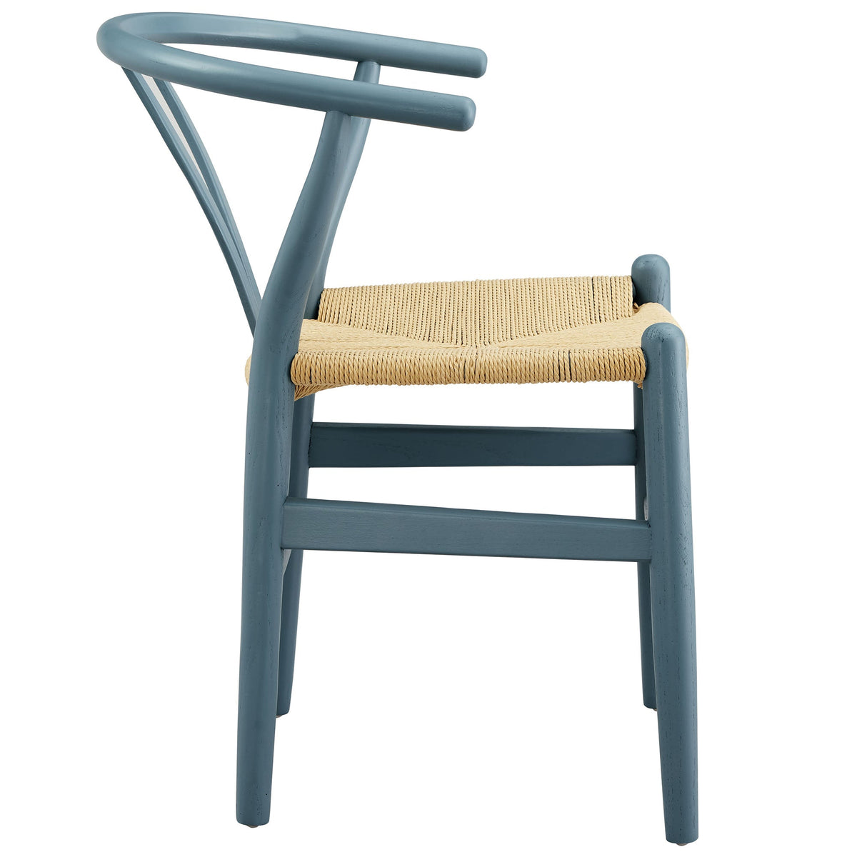 Amish 29in Wood Dining Chair blue-painted wood frame with woven seat by Modway HouseOfZazla on Tampa Home & Garden Store