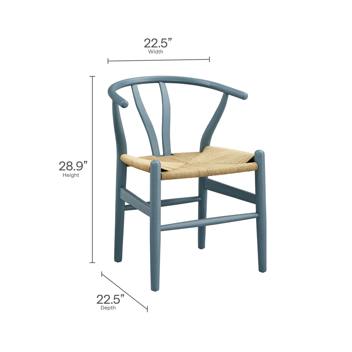Amish 29in Wood Dining Chair teal blue finish with woven seat by Modway HouseOfZazla on Tampa Home & Garden Store