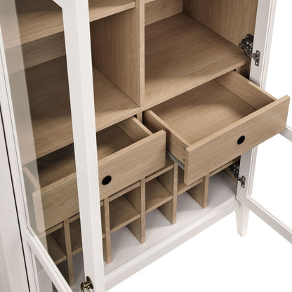 Nolan Arched Bar Cabinet by Modway interior with light wood shelves and drawers on Tampa Home & Garden Store