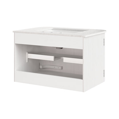Zia wall-mount bathroom vanity with marble sink white finish by Modway on Tampa Home & Garden Store