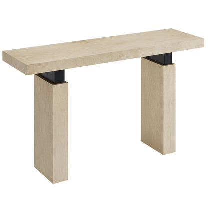 Piston 52in wood console table with natural oak finish and black metal legs by Modway on Tampa Home & Garden Store