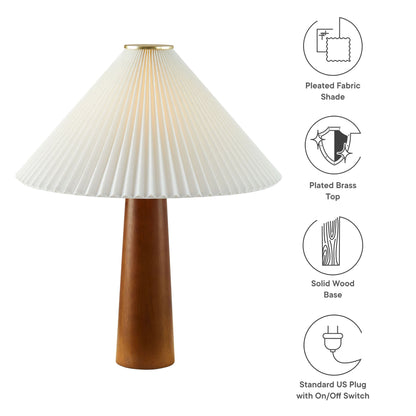 Jessica Wooden Base Table Lamp with Pleated Fabric Shade by HouseOfZazla on Tampa Home & Garden Store