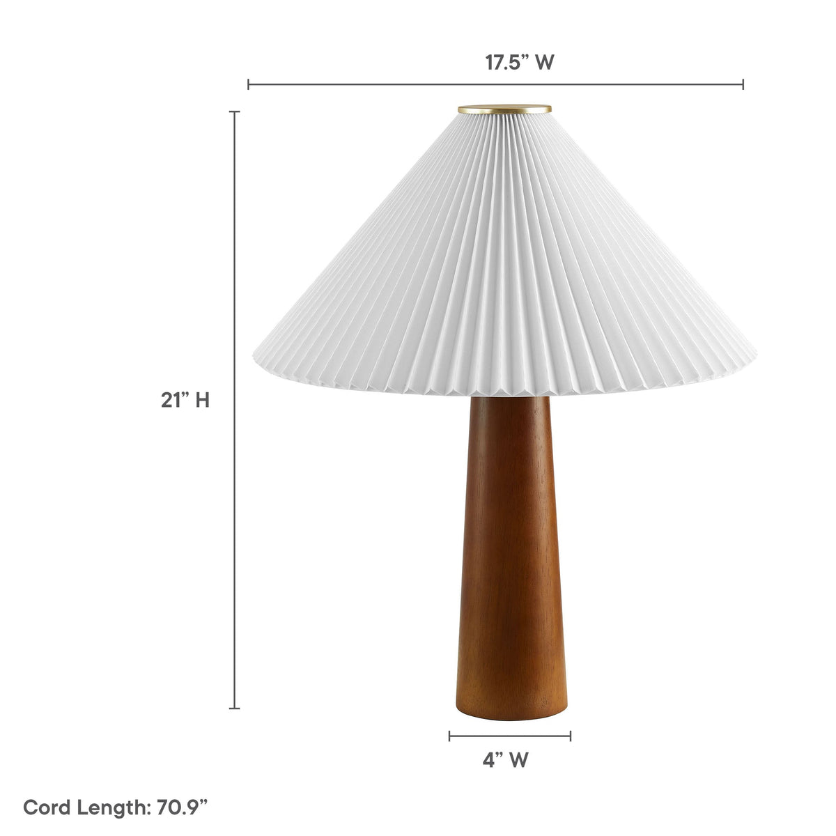 Jessica wooden base table lamp with pleated white fabric shade by Modway HouseOfZazla on Tampa Home & Garden Store