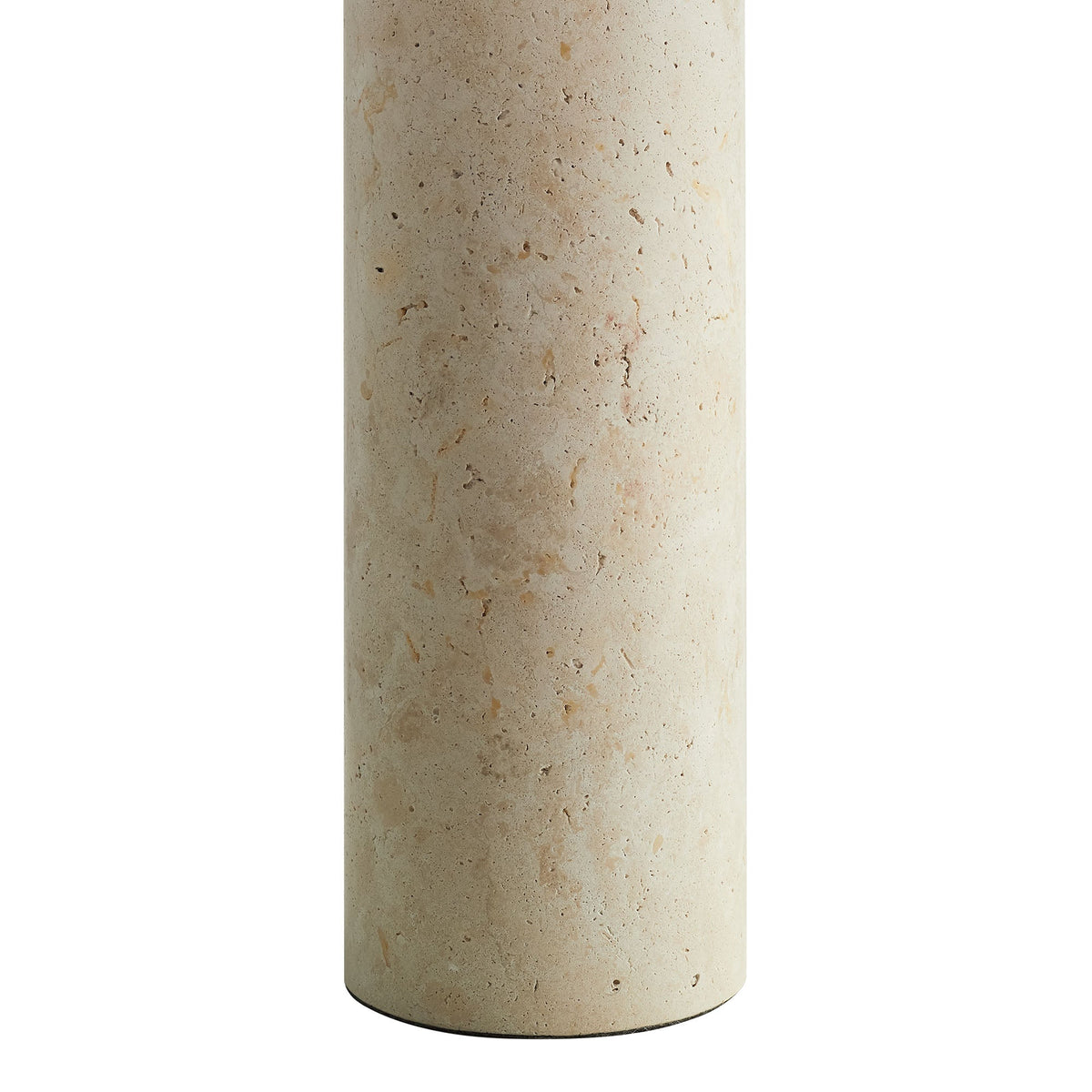 Zenith travertine table lamp base by Modway; beige stone cylindrical column with dark bottom edge on Tampa Home & Garden Store