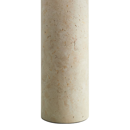 Zenith travertine table lamp base by Modway; beige stone cylindrical column with dark bottom edge on Tampa Home & Garden Store