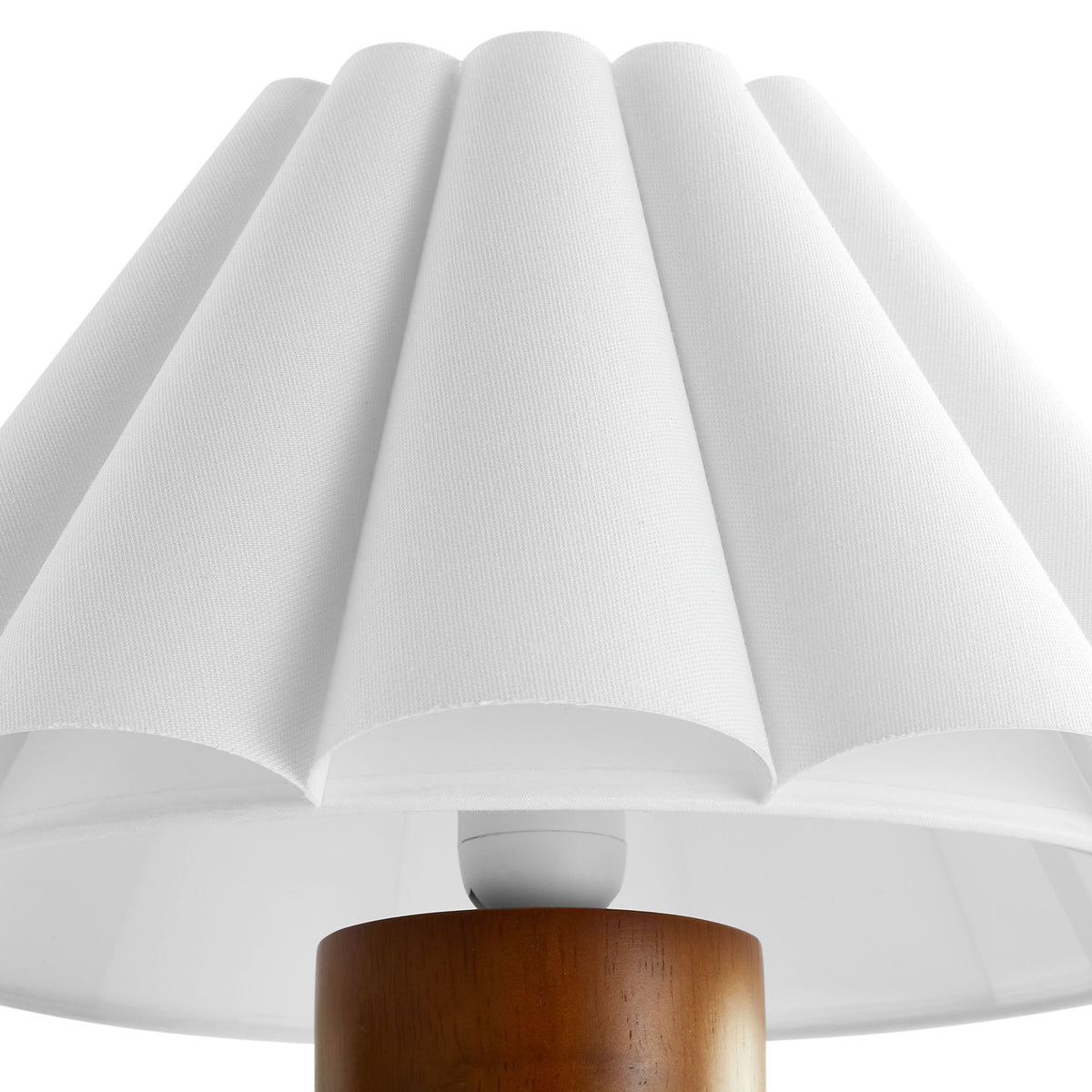Flora Wood Table Lamp with Pleated Petal Shade by Modway, white shade and wood base on Tampa Home & Garden Store
