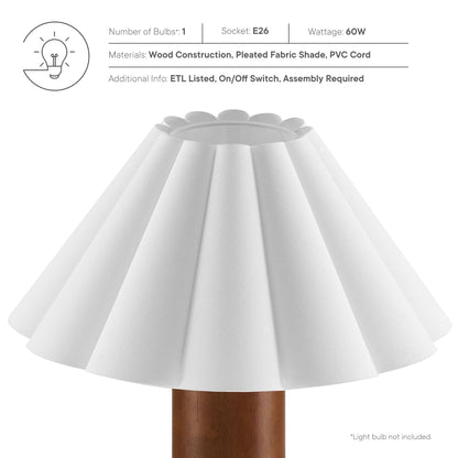 Flora Table Lamp with Pleated Petal Shade in white on wood base light bulb not included on Tampa Home & Garden Store