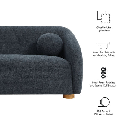 Modway and Holland Modern Chenille Fabric Sofa