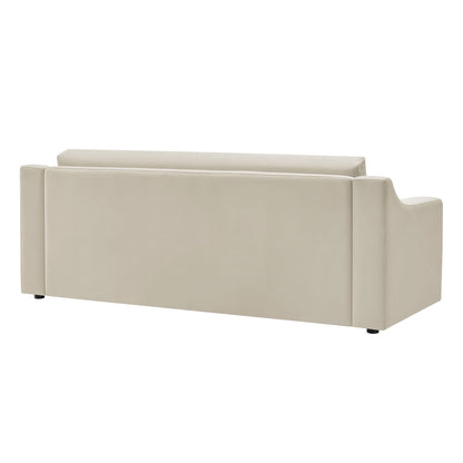 Liora Performance Velvet Sofa by Modway, cream beige velvet upholstery for living room on Tampa Home & Garden Store