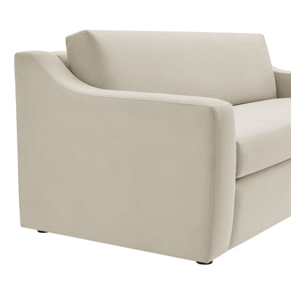 Liora Performance Velvet Sofa by Modway, cream velvet upholstery, living room furniture on Tampa Home & Garden Store