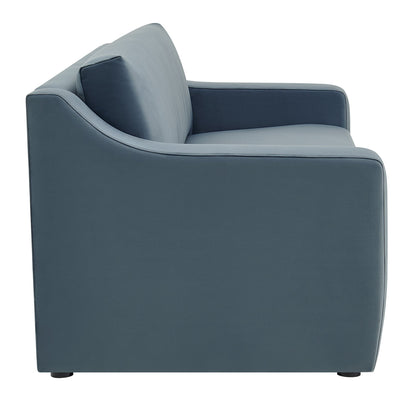 Blue Liora Performance Velvet Sofa by Modway, living room seating on Tampa Home & Garden Store