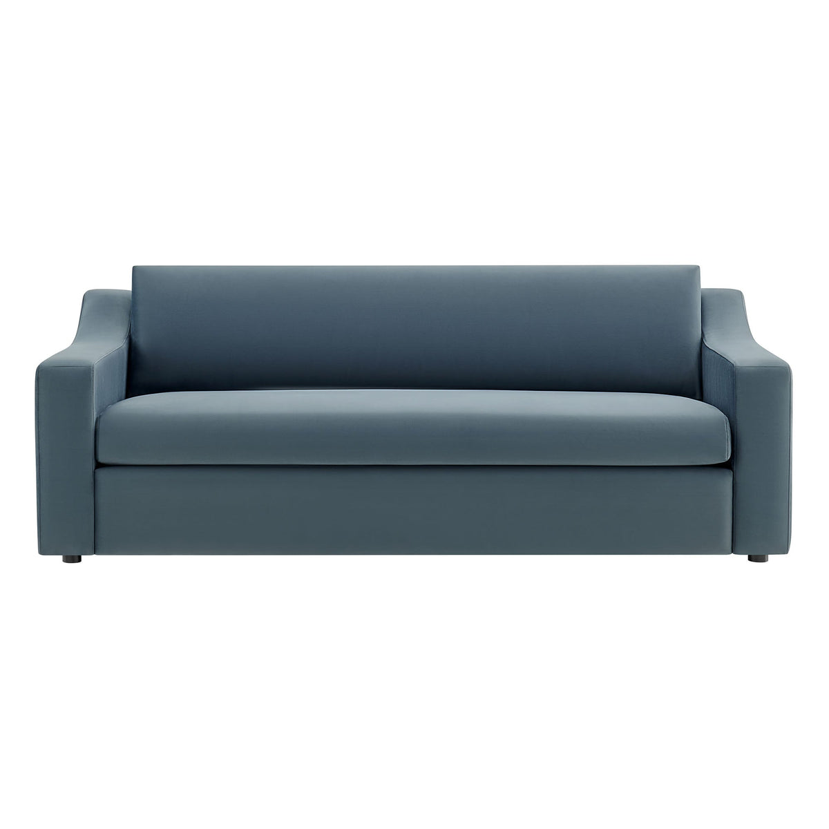 Liora Performance Velvet Sofa by Modway in blue velvet with squared arms on Tampa Home & Garden Store