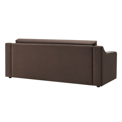 Liora Performance Velvet Sofa by Modway in brown velvet, back view for living room sets on Tampa Home & Garden Store