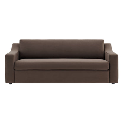 Liora Performance Velvet Sofa by Modway, brown velvet upholstery, living room furniture set on Tampa Home & Garden Store