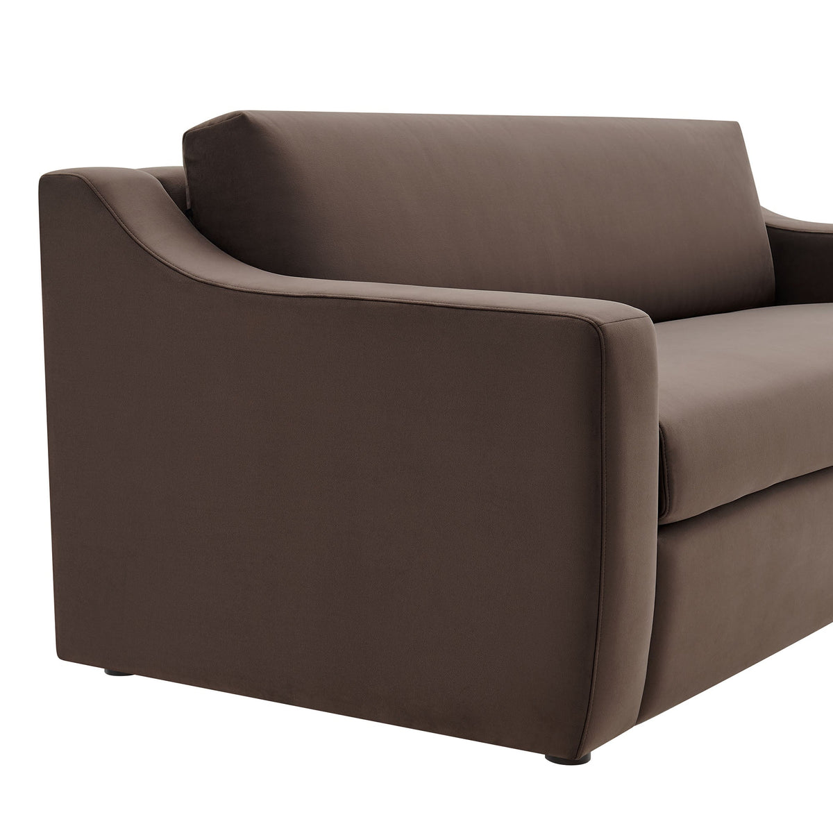 Liora Performance Velvet Sofa brown velvet upholstery with curved arms by Modway HouseOfZazla on Tampa Home & Garden Store