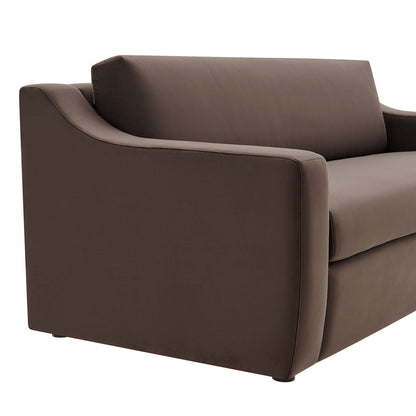 Liora Performance Velvet Sofa brown velvet upholstery with curved arms by Modway HouseOfZazla on Tampa Home & Garden Store