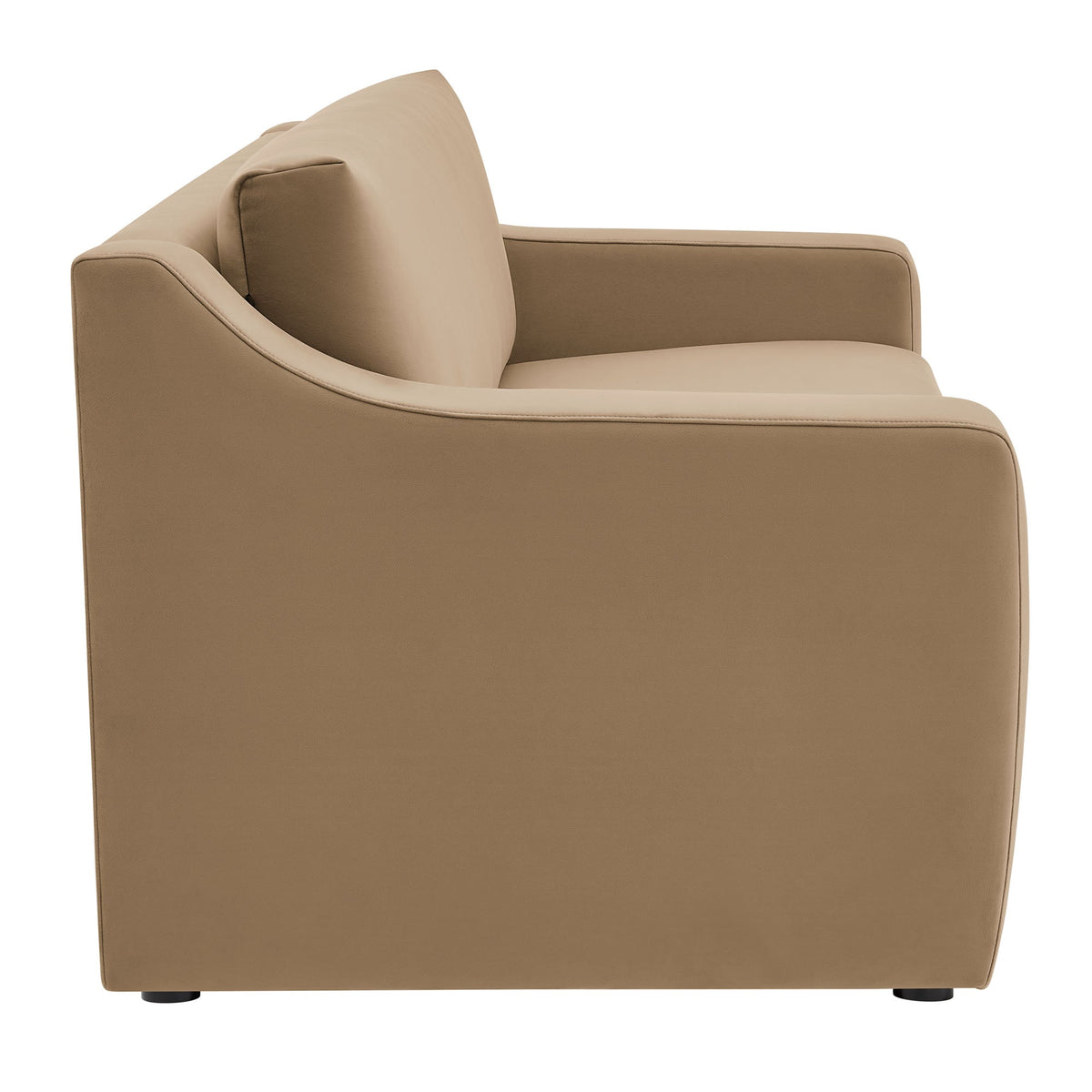 Liora Performance Velvet Sofa by Modway; tan velvet with cushioned back and arms on Tampa Home & Garden Store