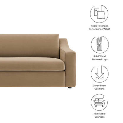Modway Liora Performance Velvet Sofa in tan beige velvet by HouseOfZazla on Tampa Home & Garden Store