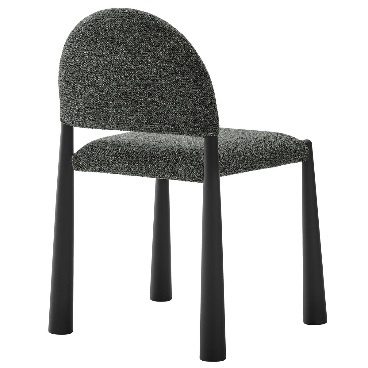 Hayley upholstered dining side chairs in charcoal boucle with black legs, pair on Tampa Home & Garden Store