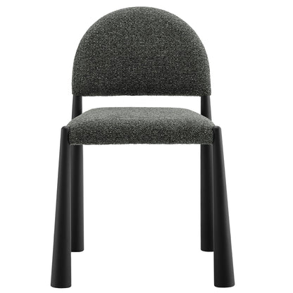 Hayley upholstered fabric dining side chair by Modway in charcoal boucle with black legs on Tampa Home & Garden Store