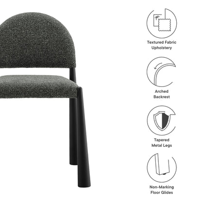 Hayley Upholstered Fabric Dining Side Chair dark charcoal textured fabric Modway on Tampa Home & Garden Store