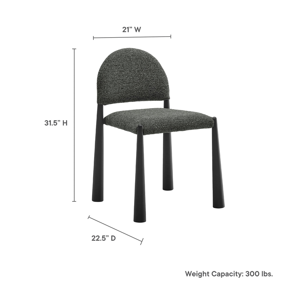 Hayley upholstered dining chair by Modway, fabric with black legs on Tampa Home & Garden Store