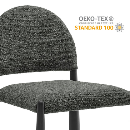 Hayley Upholstered Fabric Dining Side Chair set of 2 charcoal boucle with black legs Modway on Tampa Home & Garden Store