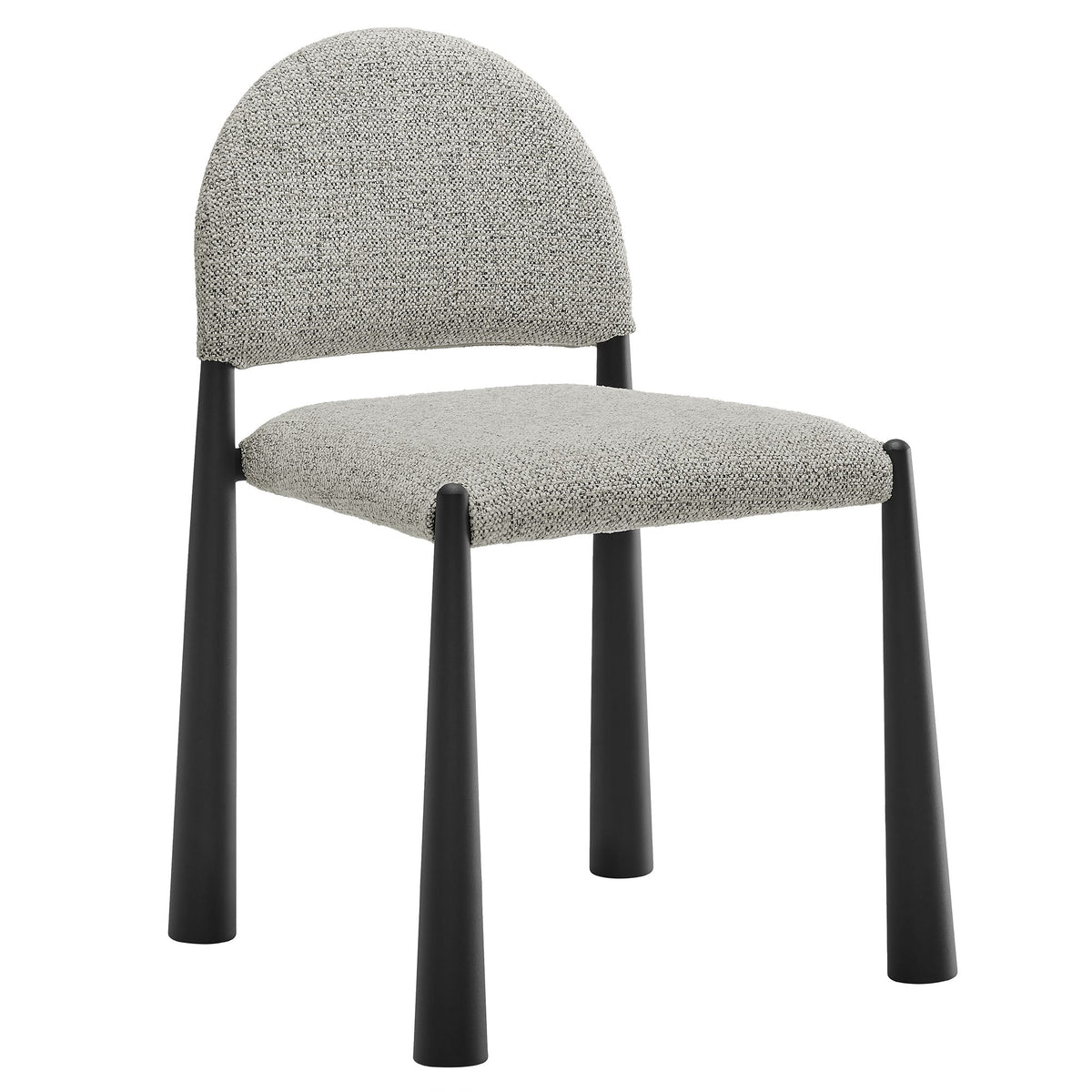 Hayley upholstered fabric dining side chair by Modway in light gray boucle with black legs on Tampa Home & Garden Store
