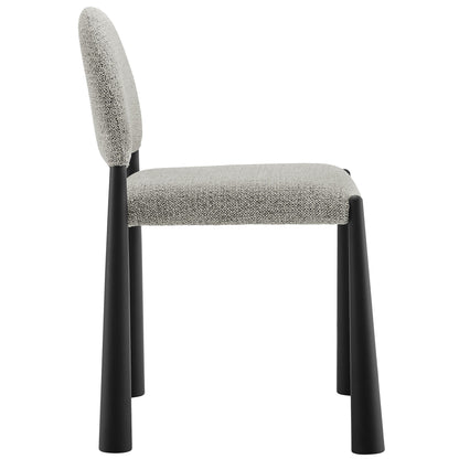 Hayley upholstered dining side chair by HouseOfZazla in light gray boucle on Tampa Home & Garden Store