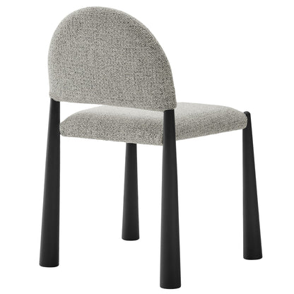 Hayley Upholstered Fabric Dining Side Chair in gray textured fabric with black legs on Tampa Home & Garden Store