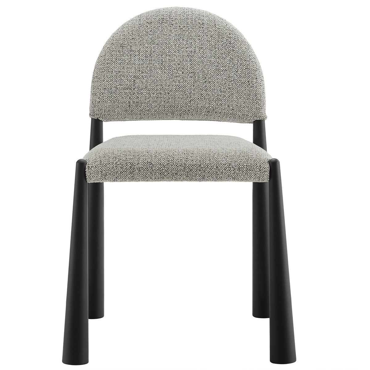 Hayley Upholstered Fabric Dining Side Chair in gray textured fabric with black legs on Tampa Home & Garden Store
