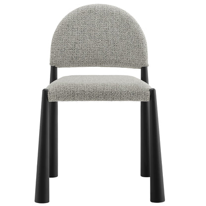 Hayley Upholstered Fabric Dining Side Chair in gray textured fabric with black legs on Tampa Home & Garden Store